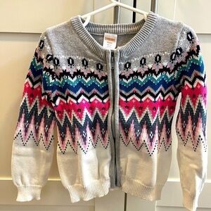 Gymboree XS (4) zip up fair isle sweater